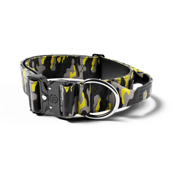 Bully Billows Combat Collar Camo 5cm Yellow Large