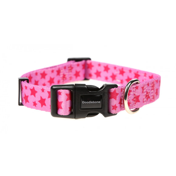 Doodlebone Collar Pink Stars Size 1-2