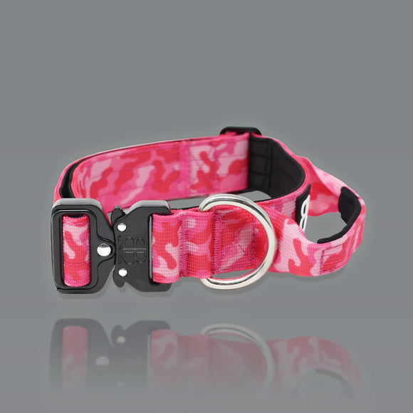 Bully Billows Combat Collar 4cm Pink Camo Small